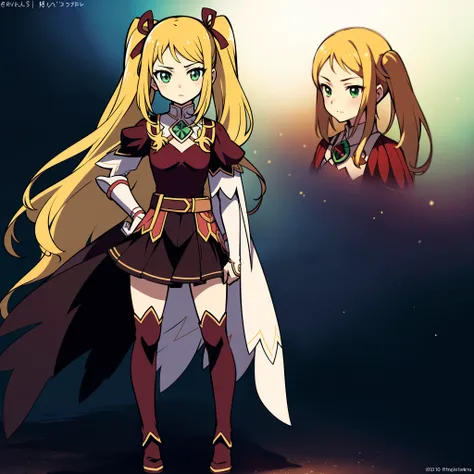 a woman in a short dress and boots standing with her hands on her hips, small curvy loli, arte de personagens de anime, Impacto de Ayaka Genshin, arte detalhada do personagem de anime, cushart krenz arte chave feminina, menina alquimista, yoshitakka amano ...