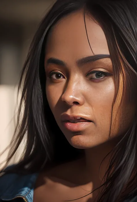 a black woman photorealistic, photography, masterpiece, realistic, realism, photorealism, high contrast, photorealistic Artstation 8k HD digital art trend of high definition and detailed realistic skin texture, ultra detail, realistic skin texture, armatur...