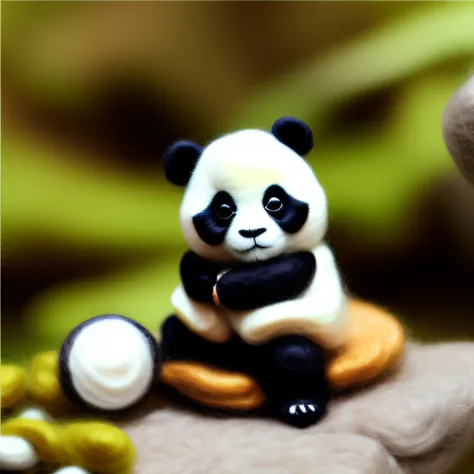 beautiful and gentle mini wool style、pandas、perfect lighting、