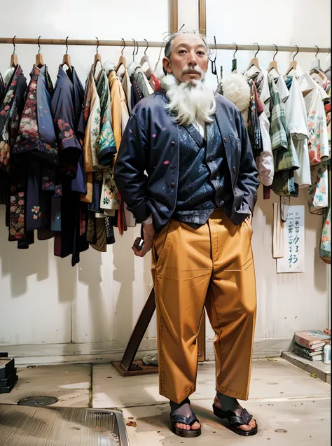 50-year-old man, japones, sonriendo,
