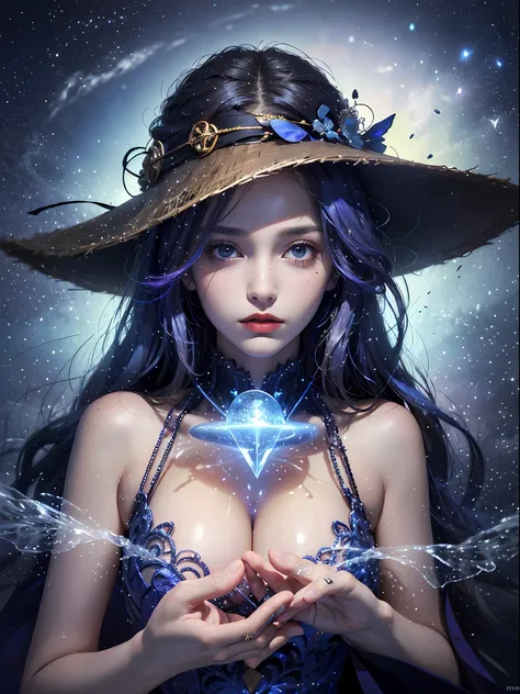 1girl, (witchcore, witchcraft, pagan, mystical, nature, occult) , magician, spell magic, magic circle, ((magic in hand)),(masterpiece, best quality:1.4),(absurdres, highres, ultra detailed:1.2),(using light magic:1.4),water magic, imaginative overlays, art...