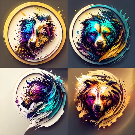 "Logotipo: Deposit/mercearia, com mascote de pitbull em cima da mercearia, cores principais amarelo e vermelho da mercearia, high saturated, vibrant lighting"(4k) , vetorial, logotipo