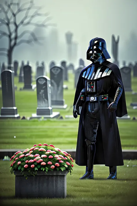darth_vader (holding a bunch of flowers) at a graveyard,
8k texture, 8K, insane details, intricate details, hyperdetailed,Ultra detailded,Realistic,soft cinematic light,HDR,Sharp Focus, ((cinematic look)),intricate