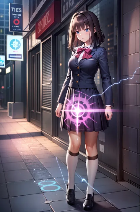 （digital artwork：1.3），（a sketch：1.1）（（octane rendering）），city street，high-rise tail alley，（girl magician，jk school uniform），（（bl...