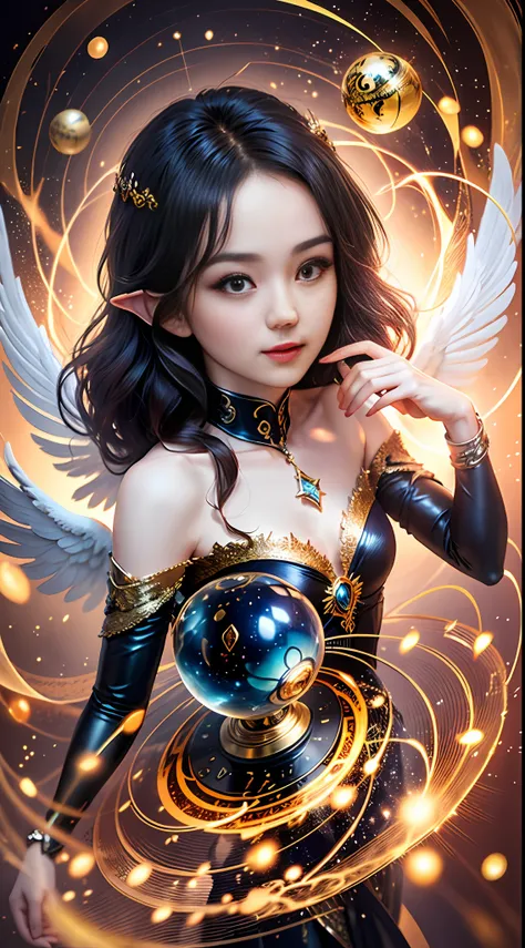 hi，ela！please create a creature of light，beautiful angel，magical spirit of light。explore your creativity，depicting this mysterio...