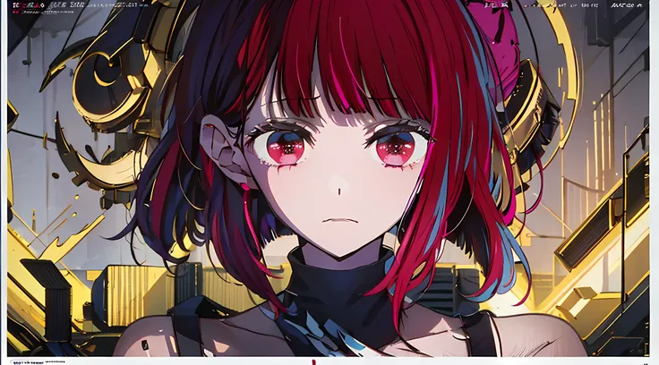 (((dramatic))), (((gritty))), (((intense)))) The movie poster features as the central character. She is shy in the center of the poster, wearing idol outfit, and a determined expression on her face. The background is dark and gritty, with a feeling of drun...