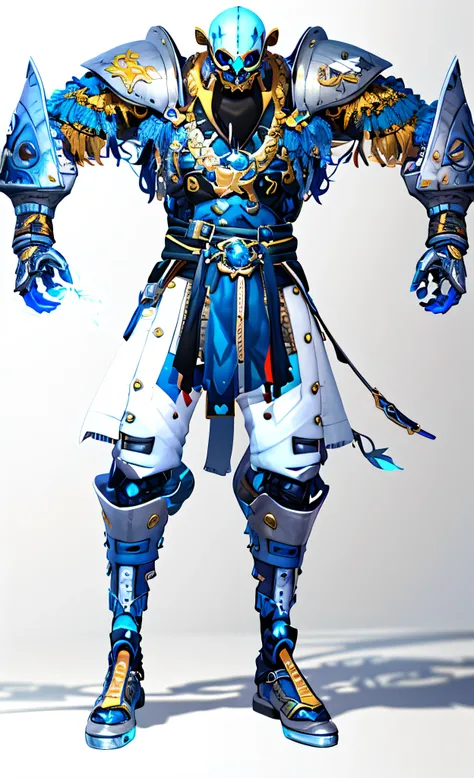 um close up de uma pessoa em armadura com uma espada, armadura azul e prata gelo, armadura de cristal de gelo, Armadura refletida da cor do gelo da lasca, pale blue armor, Armadura de cor de gelo branco fosco, lunar themed attire, pele azul congelante, arm...