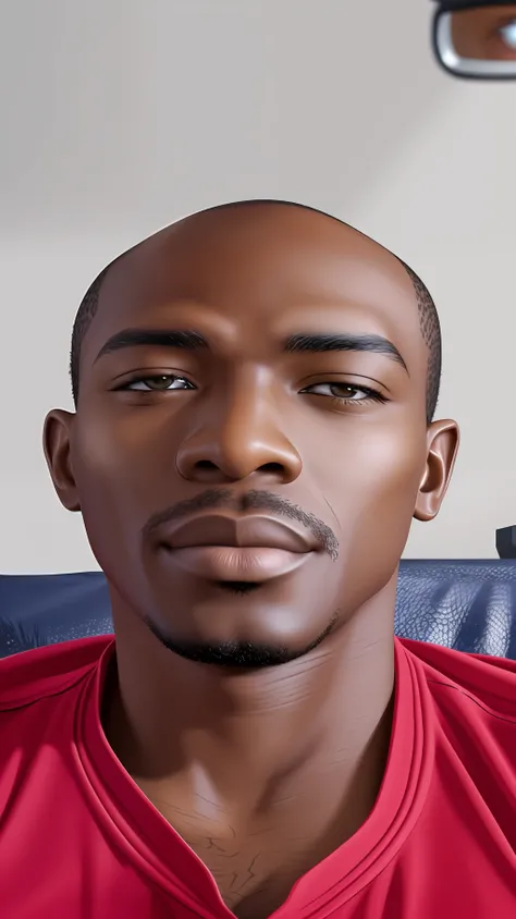 african-american warhammer 40k imperial guardsman, close up face