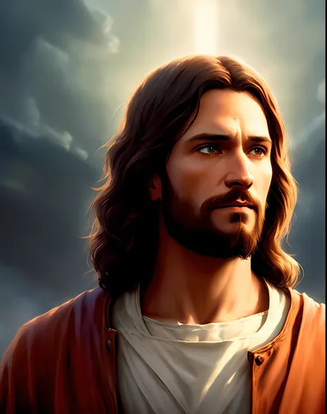 jesus christ near noah's ark dark photo: realistic epic, soft cinematic portrait, adobe lightroom, photographic lab, highly deta...