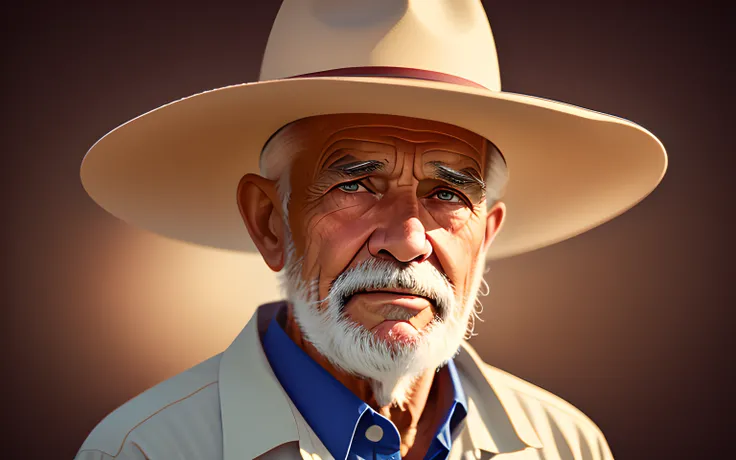 Arafed hombre con barba blanca y sombrero y collar, color photograph portrait 4k, Retrato ultra detallado, Retrato de anciano, Retrato en primer plano de un mago, Retrato impresionante, Viejo sabio, Retrato realista renacentista, Retrato de un viejo, Retra...