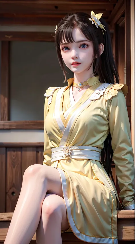 巨作,Best quality,1girls, Sitting,Crossed legs,