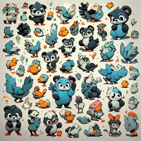 (small animal avatars)，(chicken，duck，bull，pecora，rabbits，panda，squirrels，dolphins)，emoticon package，(emoticon symbol table，align...