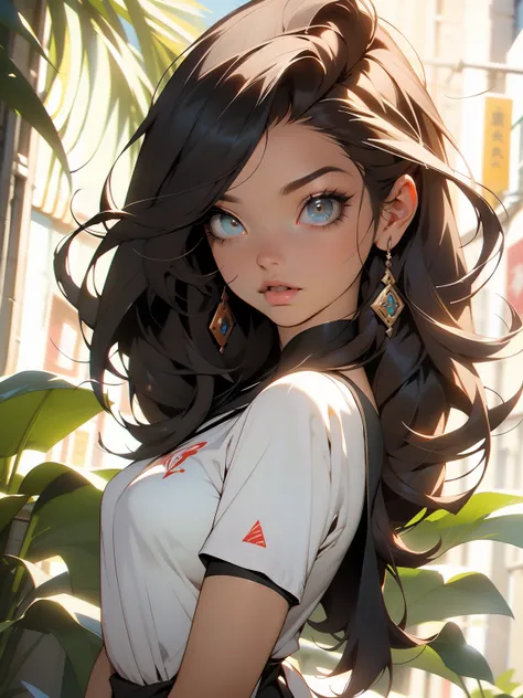(same command prompt for several different scenes), Misto-idioma_Texto, letras japonesas em graffit, mulher linda , longos cabelos negros,::((melhor qualidade)), ((obra-prima)), (muito detalhado:1.3)(Masterpiece:1.2, melhor qualidade), (finamente detalhado...