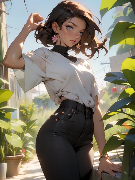 (same command prompt for several different scenes), Misto-idioma_Texto, letras japonesas em graffit, mulher linda , longos cabelos ,::((melhor qualidade)),: sweet Spring, Summer, fruitful Autumn, and frosty Winter ((obra-prima)), (muito detalhado:1.3)(Mas...