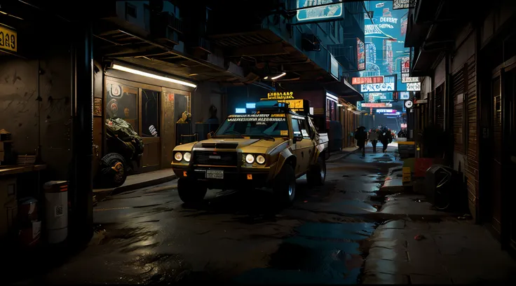 obra-prima, Army Soldiers, Tanques, dia em uma cidade cyberpunk bustling with neon signs, noite, lotado de pessoas, aesthetic cyberpunk, Very detailed lighting, Dramatic, trending digital art in Artstation 8k HD realistic detailed high definition, detalhad...