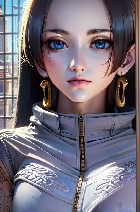 ultra realistic 8k cg, masterpiece, ((ultra detailed background, delicate pattern, intricate detail, highly detailed, fine details best quality, hyperdetailed face)), (photorealistic:1.4),beautiful lighting, absurdres, RAW photo, film grain, BoaHancockV2, ...