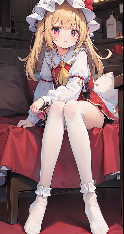 ultra-high-resolution,Best quality white stockings,Lace socks,Burpee socks,overknee socks,Exudes a cute and shy atmosphere。