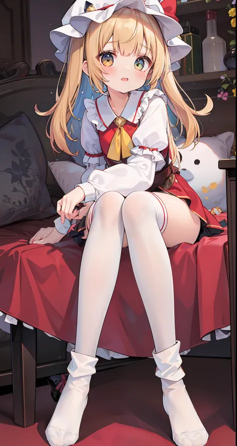 ultra-high-resolution,Best quality white stockings,Lace socks,Burpee socks,overknee socks,Exudes a cute and shy atmosphere。