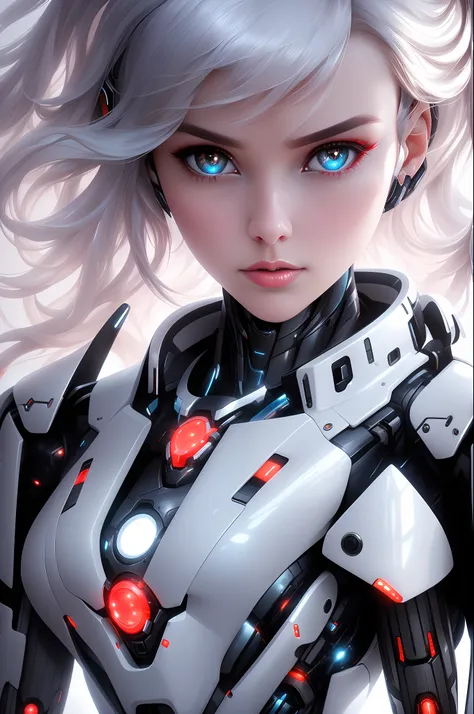 a performance portrait of a pliant [goddess|babe] , (edgmechagirl, a woman in a mecha outfit,futuristic armor,wearing edgmechagi...