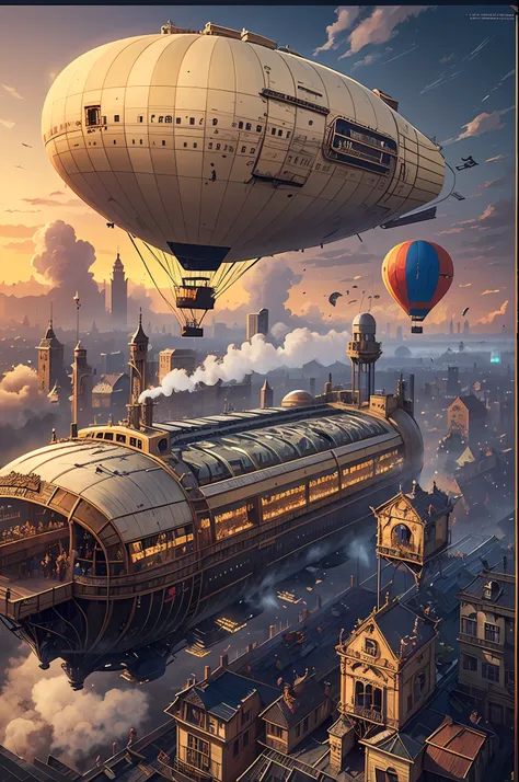 intricated details:1.2)、(a masterpice、:1.3)、(high definition、16k resolution、landscapes、steam-punk、zeppelin airship、steam trains、...