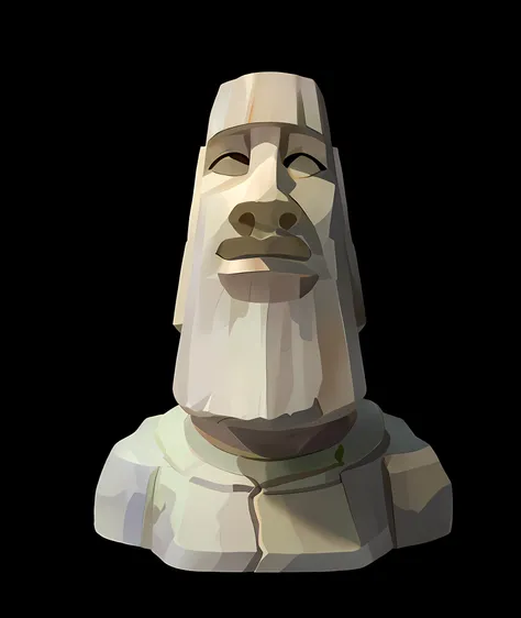 european and american cartoons，game icon，clear，minimalist，4k，easter island stone statue，stone statue，overlooking，facefront，busts