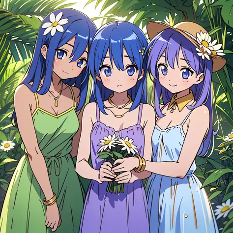 kagami hiiragi、konata izumi、nsfw、(collar bone:1.331)、(camisole:1.21)、2  girls、yuri、lesbian、kissed、lesbian、、woman in floral dress...