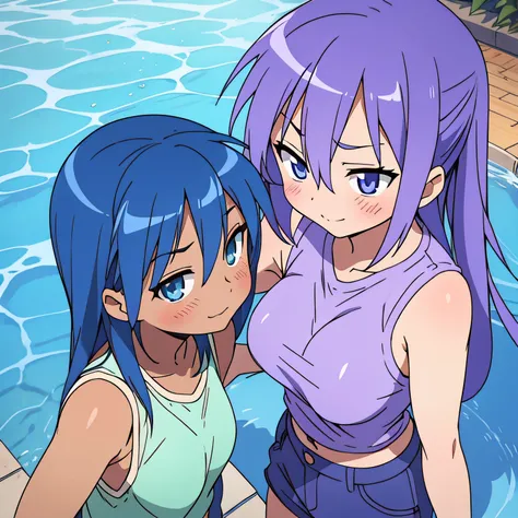 (kiss on the chest)、kagami hiiragi、konata izumi、swimsuiti、two women having fun by the pool、lewd:1,2、metamorphosis:1,2、nsfw:1,2、l...