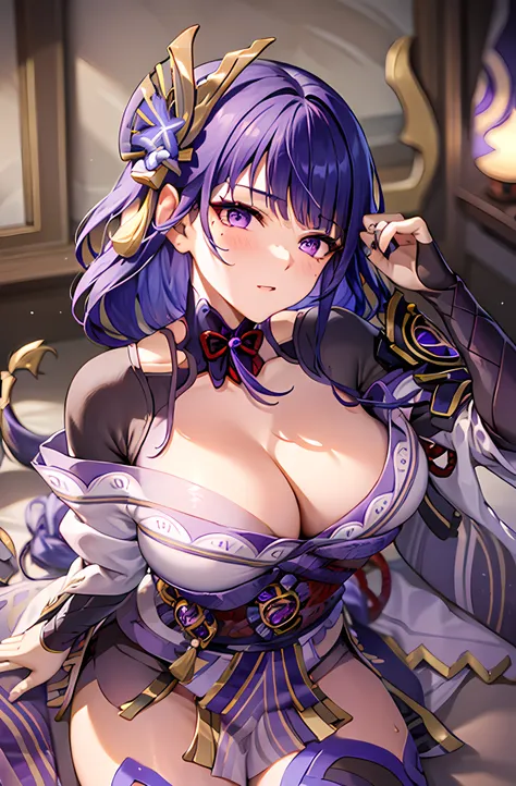 genshin impact,genshin,raiden,raiden general,ray movie,komono,kimono,large tits,bewitching,a sexy,aphrodisiac,soio,purple hair,o...