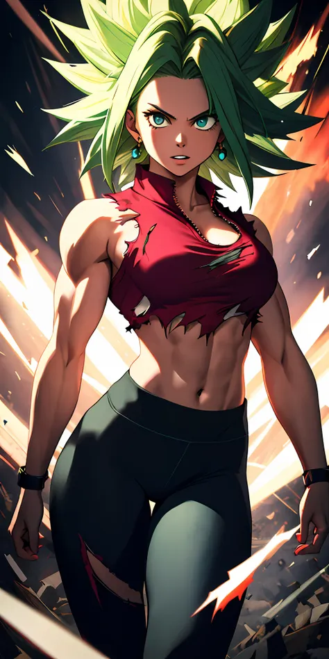 (masterpiece, best quality, ultra-detailed, highres, best illustration), 1girl,cowboy shot of beautiful xyzkefla super saiyan, g...