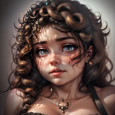 Super Big, Face Close, (hazel eyes), African-Latin style, curly hair, closed mouth, delicate big cheeks, Surrealism, 8k, super detail, masterpiece, best quality, (extremely detailed CG unity 8k wallpaper), (best quality), (best illustration), (best shadow)...