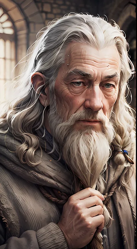 gandalf, wise, wizard, high contrast, (natural skin texture, hyperrealism, soft light, sharp),