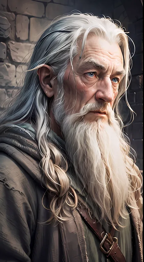 gandalf, wise, wizard, high contrast, (natural skin texture, hyperrealism, soft light, sharp),