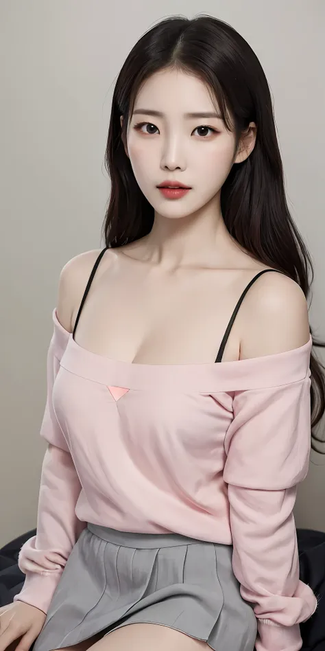 a sexy and charming korean woman, elegant and intellectual, confident and generous, exquisite and beautiful face, delicate colla...