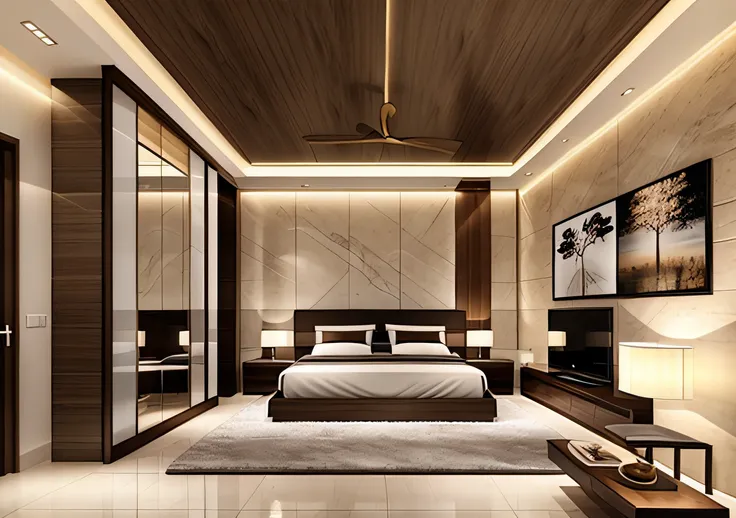 "luxurious bedroom and modern interior design"