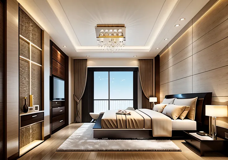 "luxurious bedroom and modern interior design"