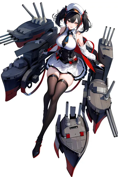 [(white background:1.5)::5], (imid shot:0.95), (full body:1.25), Dynamic angle, (falt color:1.3),colorful
rigging, machinery, cannon,turret, black view
cheshire (azur lane), black hair,