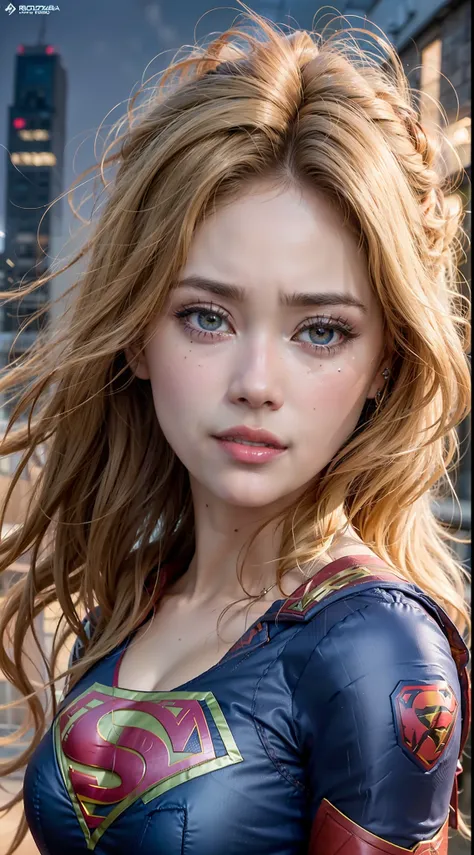 (melhor qualidade da Supergirl), (obra-prima), (horror), (sangrento), supergirl, (blond messy hair), (rosto cansado e fraco, broken lips, bleeding lips),(corpo perfeito, peitos perfeitos, coxas perfeitas), ((pele suja e sangrenta)),(streaming tears, sangue...