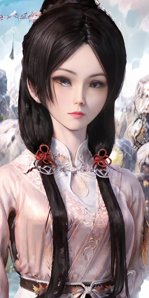 a close up of a woman with white hair and a white mask, beautiful character painting, guweiz, artwork in the style of guweiz, white haired deity, by Yang J, epic exquisite character art, stunning character art, by Fan Qi, by Wuzhun Shifan, guweiz on pixiv ...