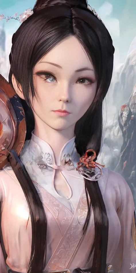 a close up of a woman with white hair and a white mask, beautiful character painting, guweiz, artwork in the style of guweiz, white haired deity, by Yang J, epic exquisite character art, stunning character art, by Fan Qi, by Wuzhun Shifan, guweiz on pixiv ...