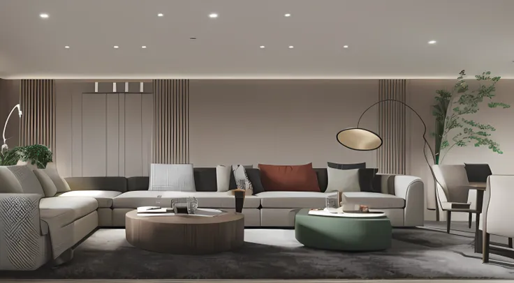 Gray-green round table
