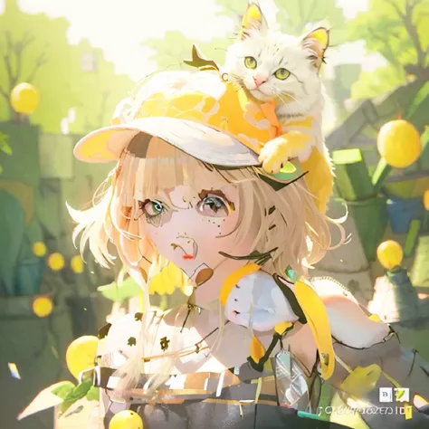 anime girl with a cat and a kitten on her shoulder, cute anime catgirl, trending on artstation pixiv, cute anime, cute artistic ...