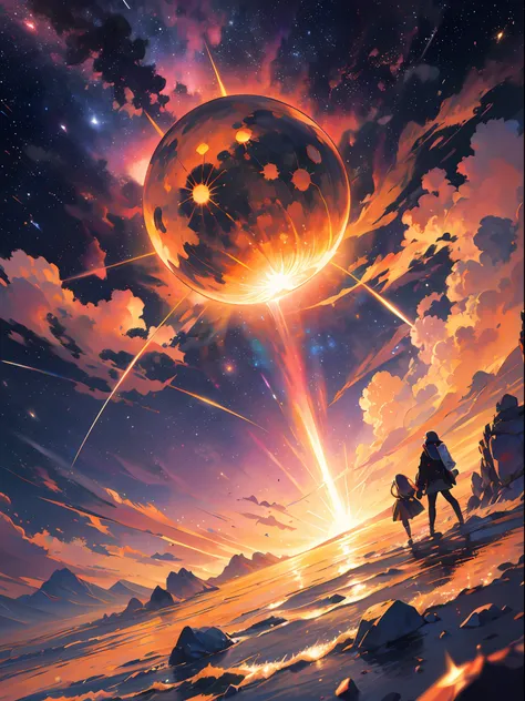 Stars shine, the sun erupts, meteors fall