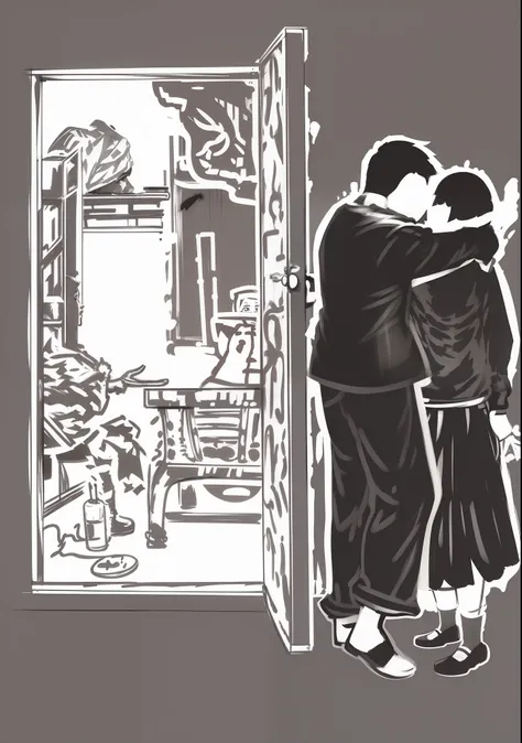 A man presses a woman
