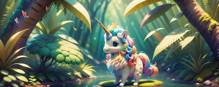 unicorn, magical and colorful world, todos felizes, ambiente de felicidade e fraternidade, floresta, montanha, rios e cachoeiras