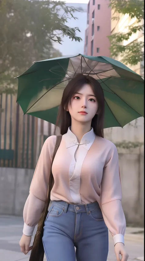 Sad theme , (best quality, masterpiece:1.2), 18yo beautiful girl walking in the city, white shirt and Jeans, , shoot the Sony a7,3.5 mm Lens, f 1.8 apature, lighting glow effect,no retouching,raw photo realistic, skin texture is very detail ,no makeup, ba...