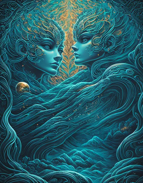 masterpiece), best surreal masterpiece, top quality, best quality, official art, beautiful and aesthetic:1.3) , blue skin godess...