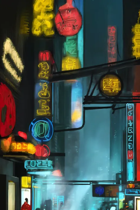 ((1 oriental male, big bumps, stubble)). ((A 30-year-old muscular man wearing glasses)), a short reflective windbreaker, long-sleeved white shirt and tie, and leather shoes. Full body, soft lighting. In the city of neon lights and TV walls.(masterpiece, Be...