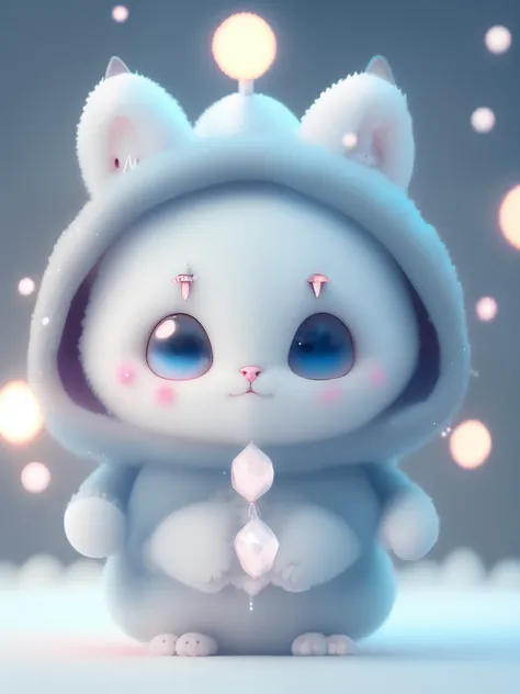 a cute little cat+snow-white furry，big bright eyes，a sweet smile，a sweet smile，open-mouthed！！！，dress up as a fashion model，weari...