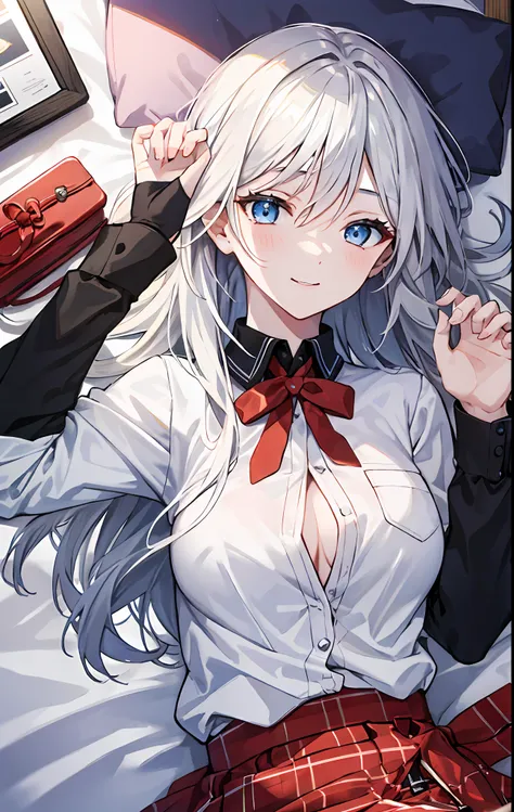 (SFW), tmasterpiece, best quailty, highres 64k, ren, cinmatic lighting, best shadow, Volumetriclighting, ((Beautifully detailed face,))beautiful detailed eyes, beautifully detailed hair, White hair, (best illuminate), (Very sexy young female body:1.4), (Hi...