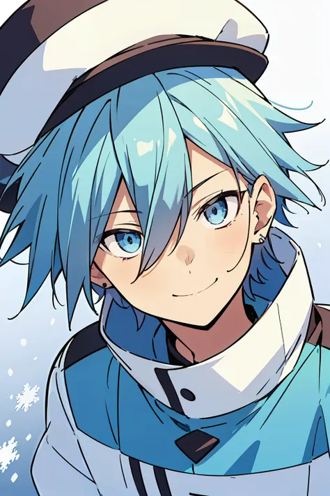 (high-quality, breathtaking),(expressive eyes, perfect face), 1boy, male, solo, short, young boy, light blue hair, light blue ey...